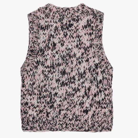 Ganni round neck short sleeveless knitted vest - Picture 3 of 7
